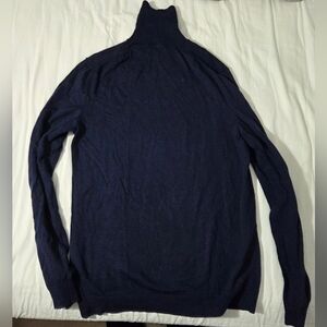 Tasso Elba Dark Navy Merino Wool Blend Turtleneck Sweater